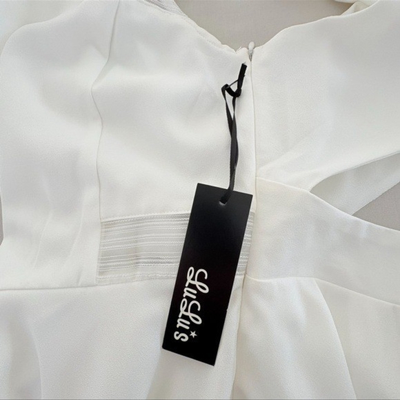 Lulu*s size M Play Nice Ivory Skater Dress Mini HOCO Graduation Bridal Shower - Picture 13 of 16